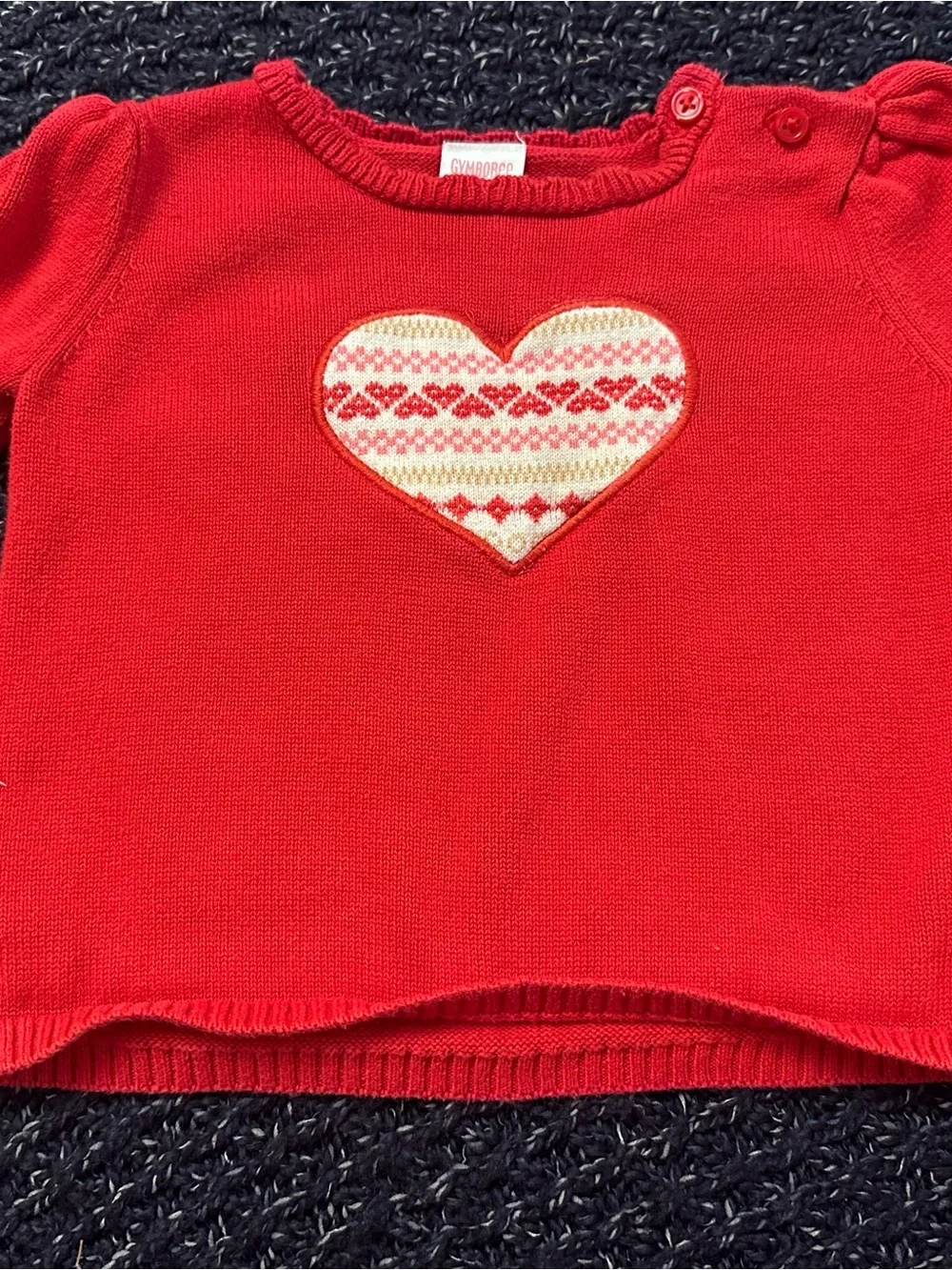 Gymboree Heart Sweater & Fair Isle Knit Leggings Set 12-18 Months *